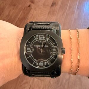 Rockwell Men’s Black Leather Watch